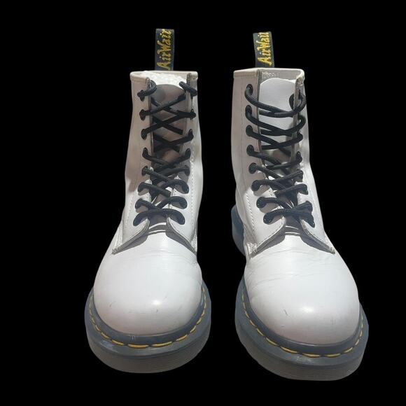 Dr. Martens 1460 Smooth Leather Boots in White - Women's Size 6/EU 37 - Picture 13 of 14